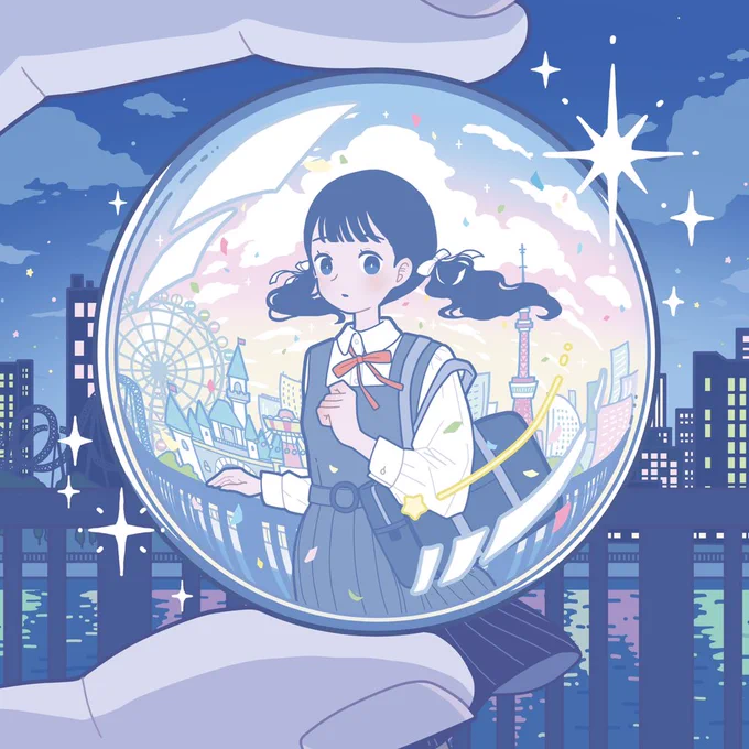【お知らせ】アイドルグループcomさん( )の1stアルバム「マーブルワールド」のジャケットイラスト描かせていただきました!11/22リリース、よろしくお願いします! 