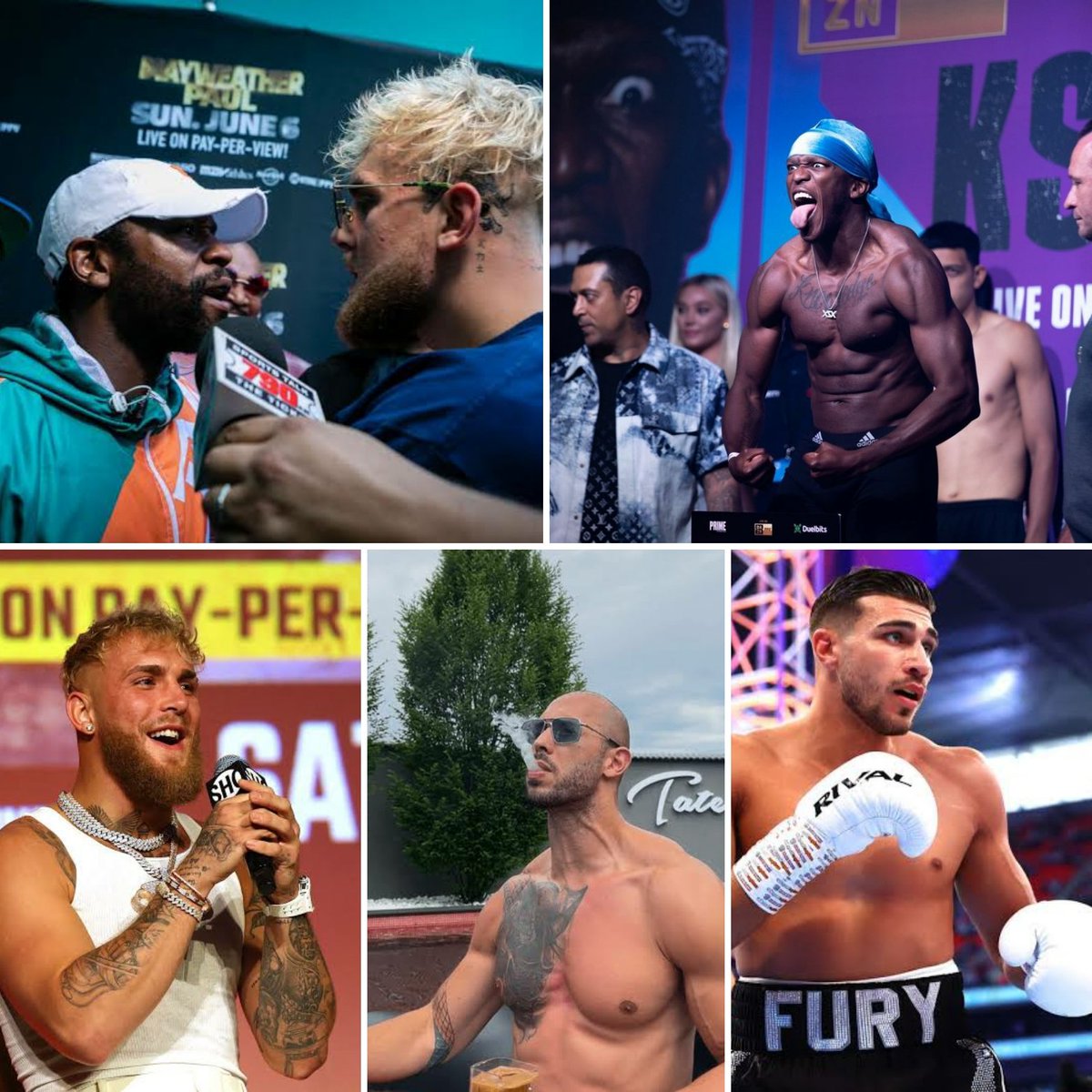 WorldHelios's tweet photo. So you're telling me Floyd Mayweather, Jake Paul, KSI, Andrew Tate, and Tommy Fury were all under the same roof, in the same building and not a single brawl broke out? 😤

#MayweatherDeji https://t.co/YhJXBCJ0zY