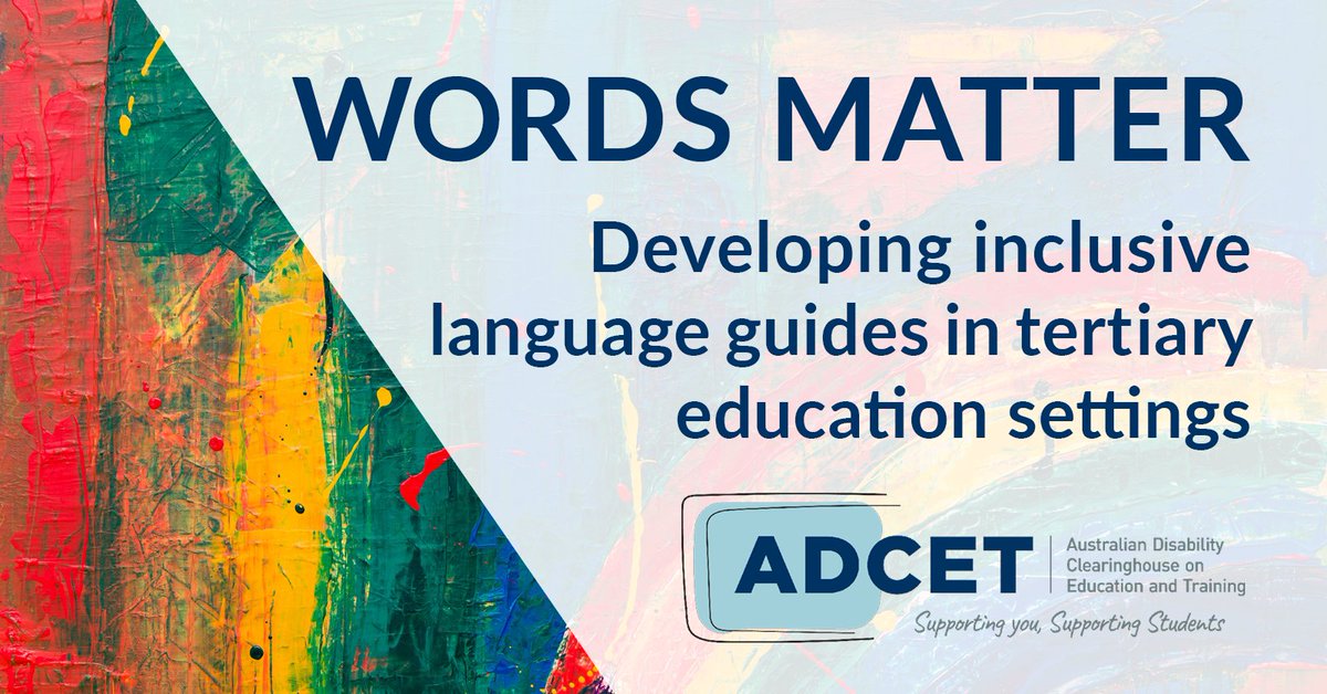 adcet_edu_au's tweet photo. Inclusive language guides assist tertiary education institutions in developing consistent language and terminology which is respectful, welcoming and inclusive. 

Learn more in this ADCET webinar on 5 December: https://t.co/mNmqaWe2zr #LGBTIQA+ #Disability @EdithCowan https://t.co/g1YAMixqaC