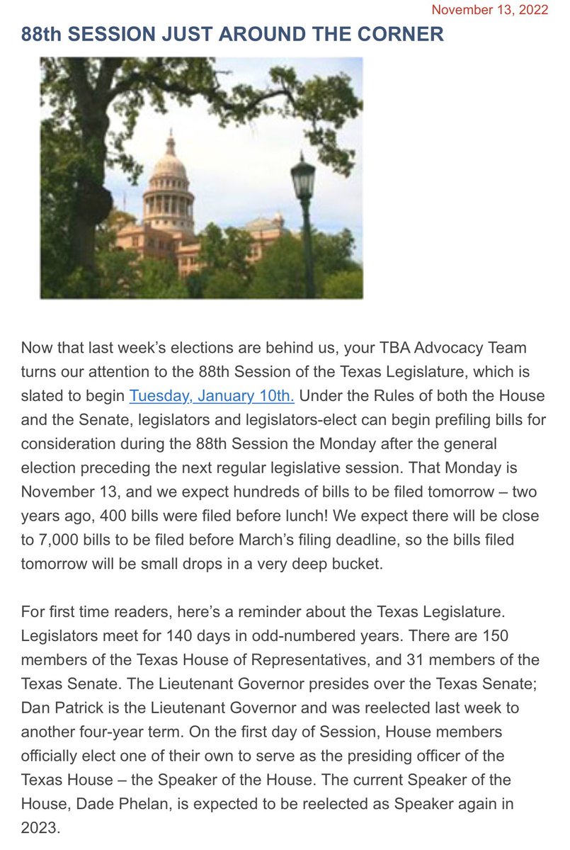 danielhutson's tweet photo. With only 58 days until the start of #txlege
no better time than the present to finalize bills! Let the games begin! @texasbankers #stongbanksstrongercommunities https://t.co/Eg72rfcmjA