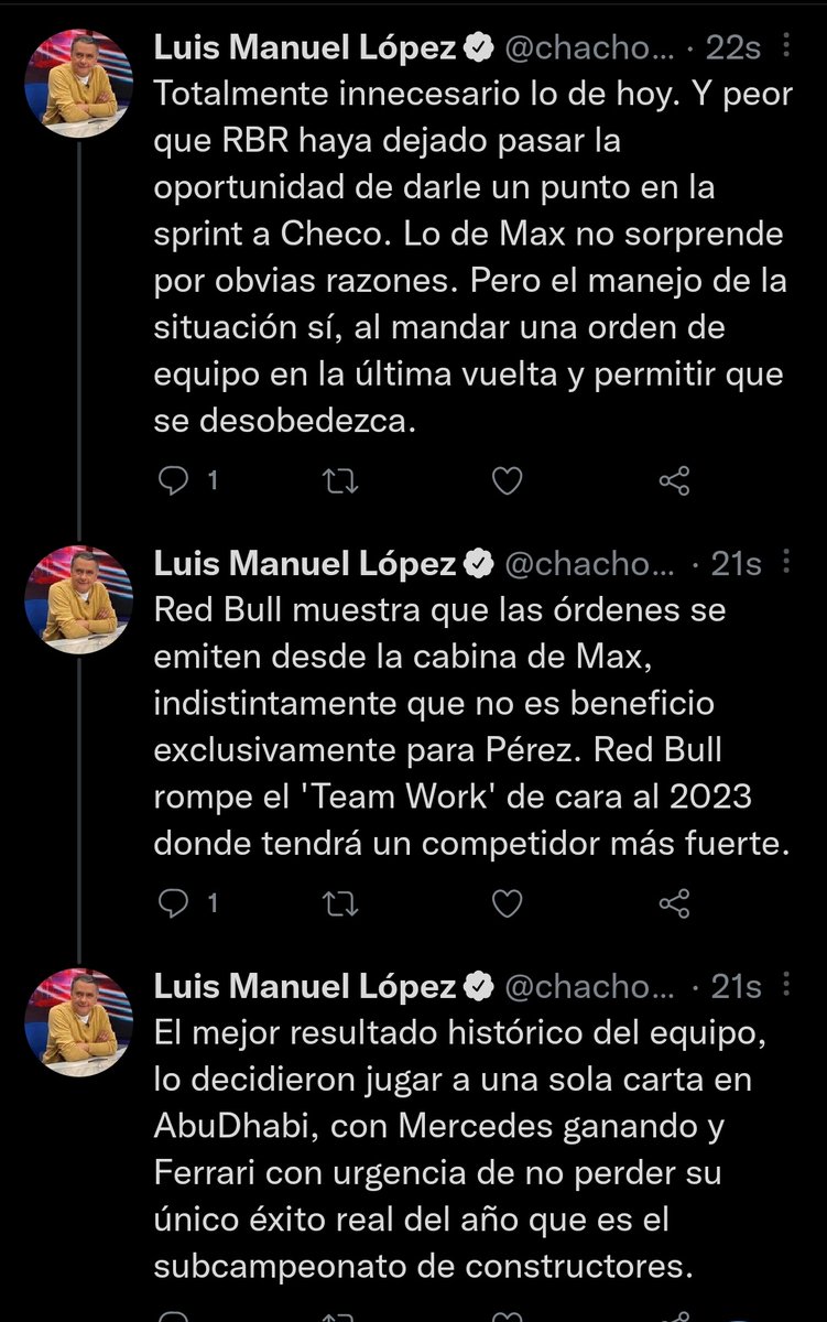 ALKAPONE's tweet photo. La diferencia de opinión de alguien que sabe de F1 y un wey que es famoso por un golpe como dice el buen Adrian. https://t.co/aTUDpQ6m8i
