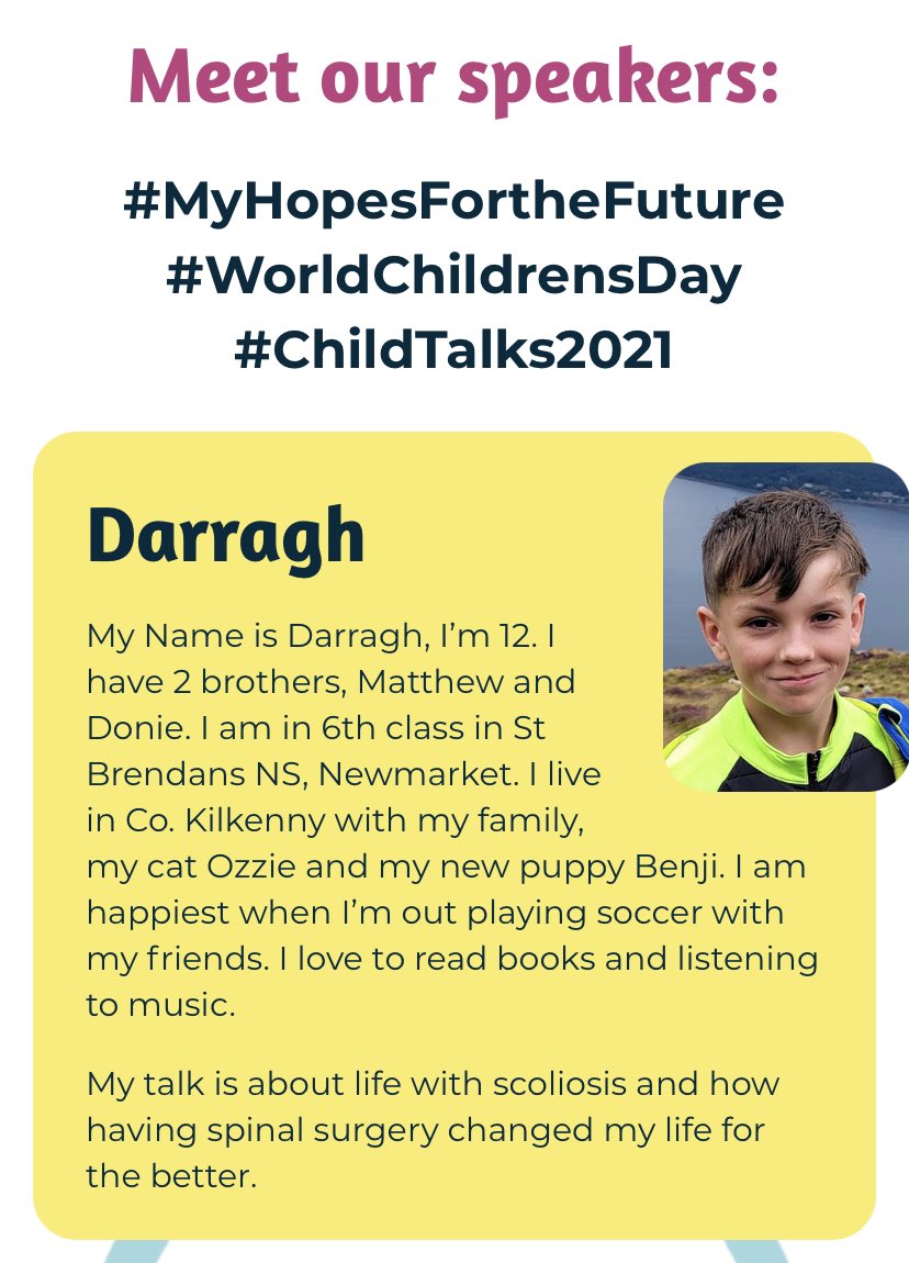 This time last year Darragh was getting set for his talk about living with #scoliosis in Ireland and it’s challenges. 

So many children have done their best to bring change.

Shared their story. 

What does it take for “real change” ? 

<a href="/OCO_ireland/">Ombudsman for Children</a> <a href="/DonnellyStephen/">Stephen Donnelly</a> #childtalks