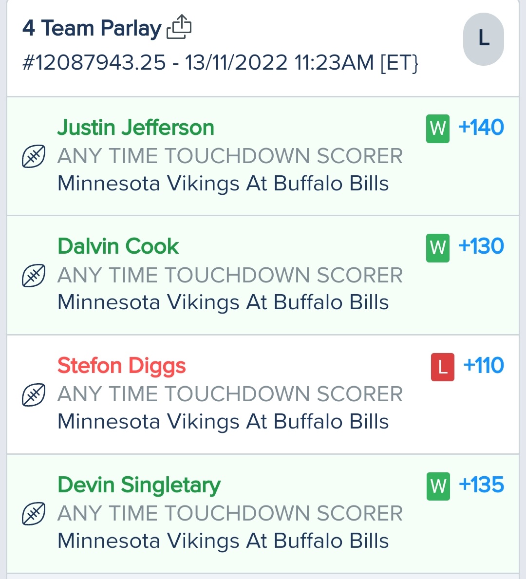 TheRealFraz87's tweet photo. Both posted missed by one. Happens to often! Good to always Round Robin the anytime TD tickets! NBA we're getting it! #Fanduel #OneOff #ParlayStacker #NBA #NFL #Fraz #Bet #LetsGooo https://t.co/A2zOVyvoOj