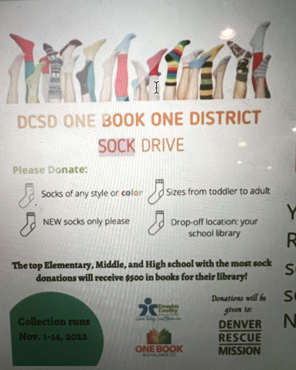 7ArcticWolves's tweet image. Remember our sock drive ends tomorrow! Bring in a pack of socks and turn them in at the library! Make sure to label them for 7 ARCTIC. Help our school win some money and help others have something warm &amp;amp; cozy for their feet this winter! ❄️💙#ranchviewproud #sockdrive