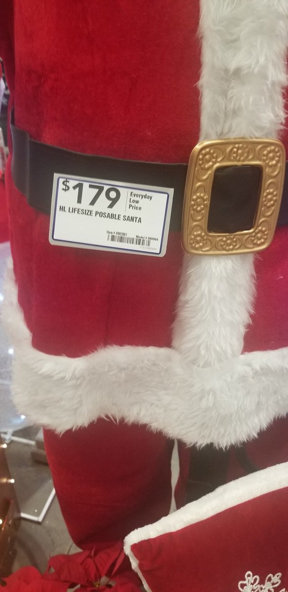 daspook's tweet photo. @Lowes Even if for inventory the "White" santa is not labeled as "White" he is just Santa.  So does that implies "Black" Santa is not just Santa? https://t.co/QckUufxerx