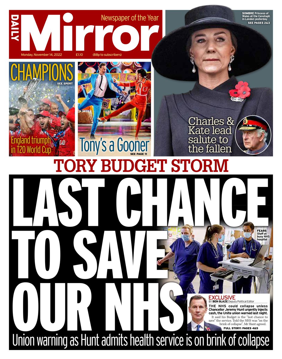 DailyMirror's tweet photo. Monday's front page: Last chance to save our NHS.
#TomorrowsPapersToday
https://t.co/vCwPOCD0mv https://t.co/bL8GrWNC5q