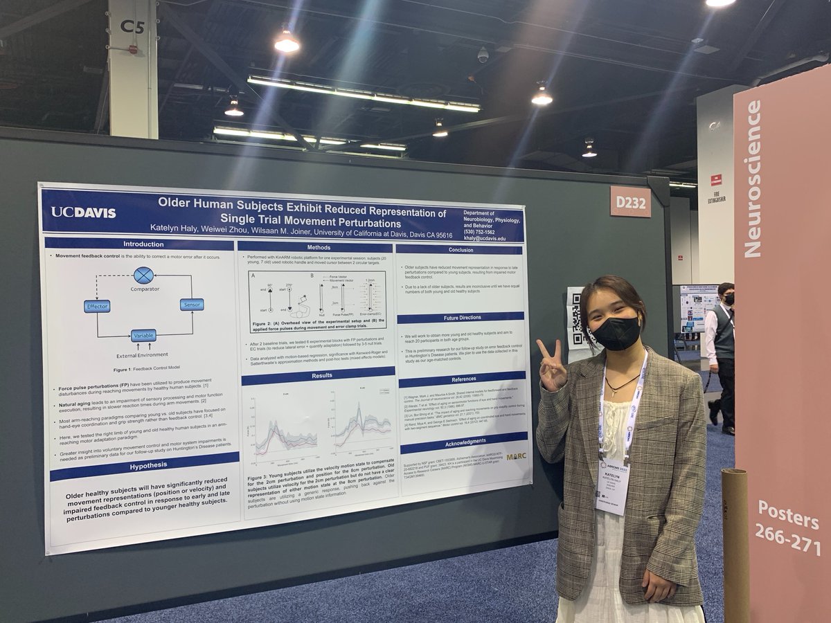 HalyKatelyn's tweet photo. Had a great time presenting my research at the ABRCMS conference in Anaheim! It was an honor to be attending alongside so many inspirational and diverse students and speakers. @UCDmotorlab  #cbseeop #thinkbigdiversity #abrcms2022 https://t.co/P5CGwSqwnA
