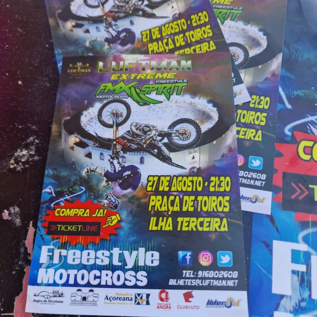 LuftmanMaximo's tweet photo. A Luftman Extreme FMX  e a FmxSpirit  agradecem a participação de todos na produção e realização do espetáculo de Freestyle Motocross na Praça de Toiros da Ilha Terceira, em especial ao público presente. https://t.co/g9cXBc9AVK