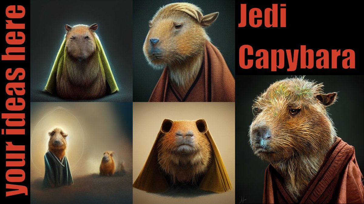 blandmanstudios's tweet photo. What image am I using as a thumbnail? Obviously the #jedi #Capybara https://t.co/WGLw61E1lP