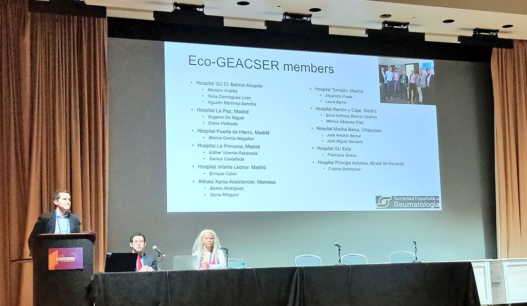 Orgulloso de <a href="/geacser/">GEACSER</a>. Presentación de #MarianoAndres del primer trabajo coral del grupo. Los enfermos con gota tras un año de remisión presentan un 30% de Doppler grado I y en casi un 90% persiste depósito <a href="/basiliu/">Basilio Rodríguez, MD, PhD</a> <a href="/enriquecalvoA/">Enrique Calvo Aranda</a> <a href="/BorisBlancoC/">Boris Blanco C</a> <a href="/FranciscaSivera/">Francisca Sivera</a> <a href="/alexprada81/">Álex Prada</a>