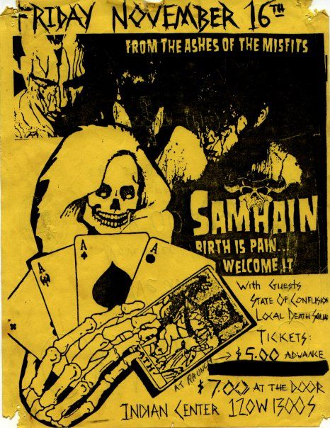 deathrockdotcom's tweet image. Today, 1984: Samhain, State of Confusion, Death Squad @ Indian Center, Salt Lake City, UT
#deathrock #vintagepunkflyers #samhain #glenndanzig