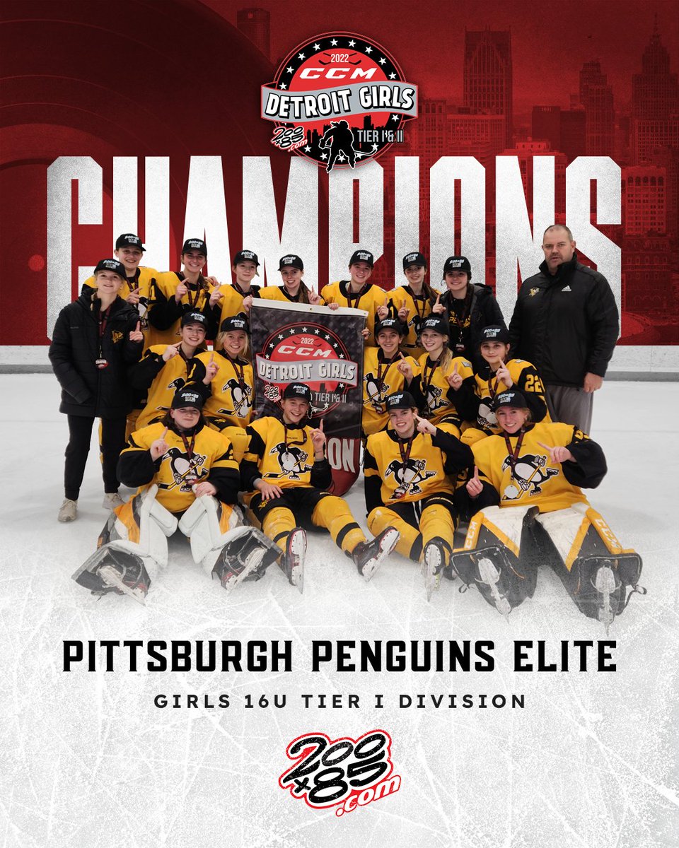 200x85's tweet photo. @HoneyBakedHC @HockeyCaesars @PghPensElite @ECWizards 16U Tier II: Glenview Stars
16U Tier I: Pittsburgh Penguins Elite
19U Tier II: Peterborough Ice Kats
19U Tier I: Culver
#200x85 #CCMWorldInvite #champion #ccmhockey https://t.co/YYzMUuL2Sc