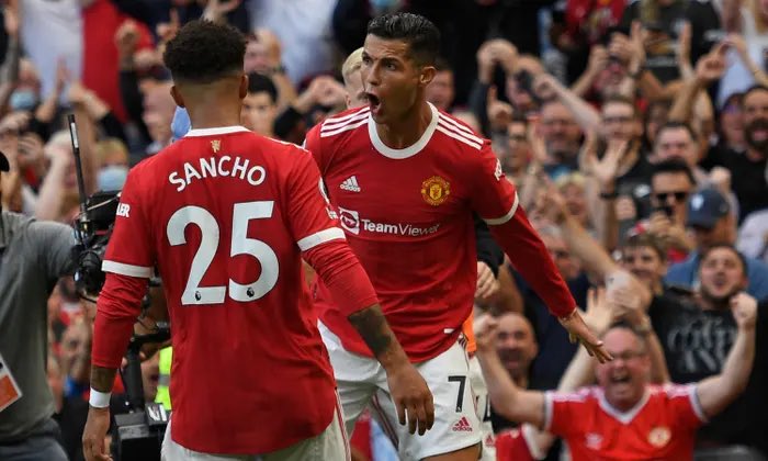 Adot4k's tweet photo. Cristiano Ronaldo: Whenever he (Sancho) failed to find a pass to me he would say ‘I’m too fried bro’ I didn’t like this level of unprofessionalism” https://t.co/dcUpItKqGL
