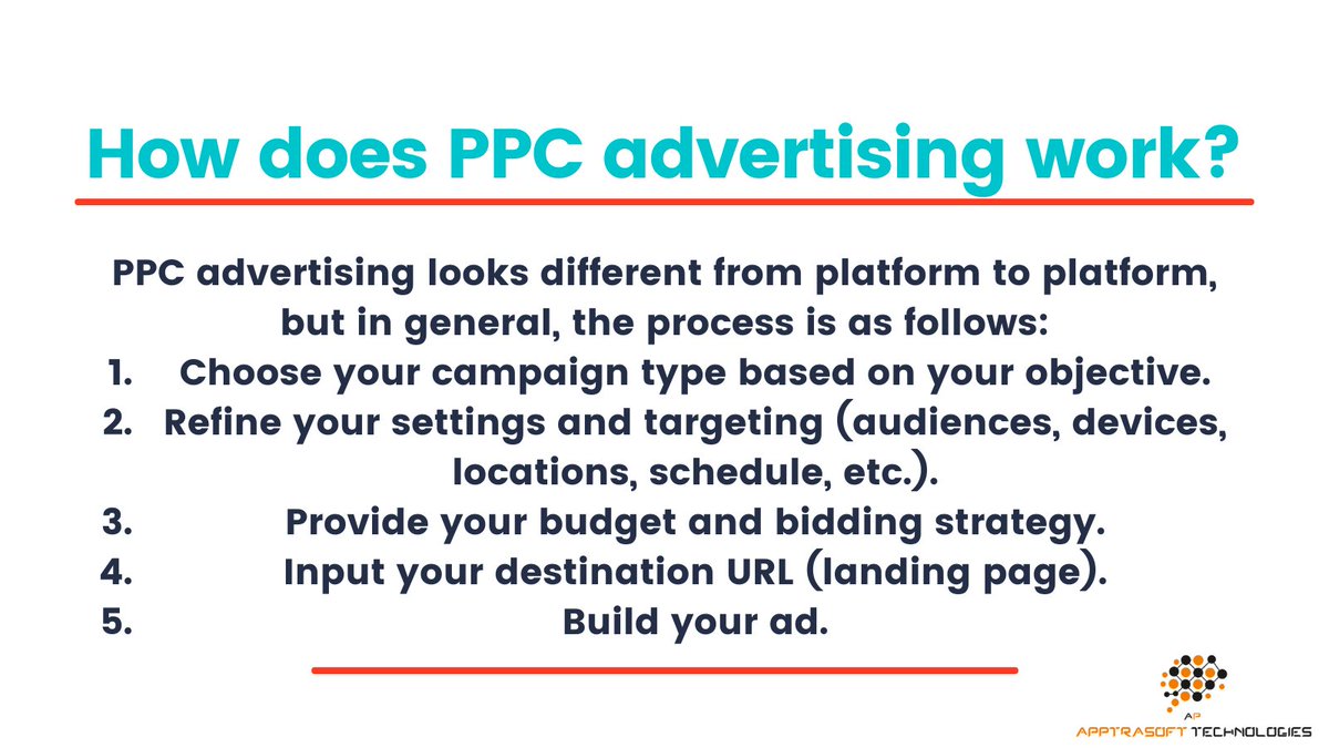 apptrasoft's tweet photo. How Does PPC Advertising Work?
.
.
.
We help businesses of all sizes to build their online presence, grow their business, and reach new heights.
.
.
.
For Digital Marketing Services visit our website: https://t.co/gxwUzJLjKH https://t.co/S2Kzxv1acD