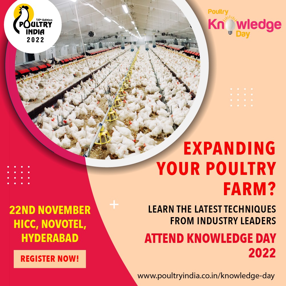 PoultryProtein's tweet photo. Expanding your poultry farm? Learn the latest techniques from industry leaders. 
Attend Knowledge Day 2022
22nd November 
HICC, Novotel, Hyderabad
.
Register Now: https://t.co/yxSi5LEkKE
.
#PoultryIndia #KnowledgeDay2022 #KnowledgeDay #PoultryConference https://t.co/Z0lsVLAJzy
