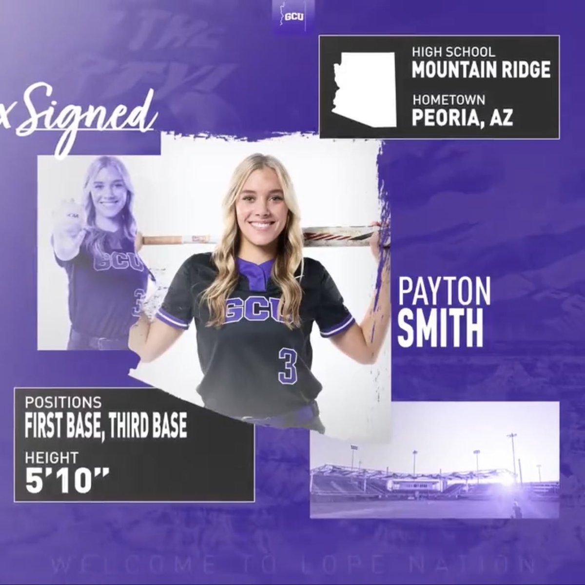 paytonsmith0014's tweet photo. Finally Official💜💜 @GCU_Softball https://t.co/ef2j20k6QB