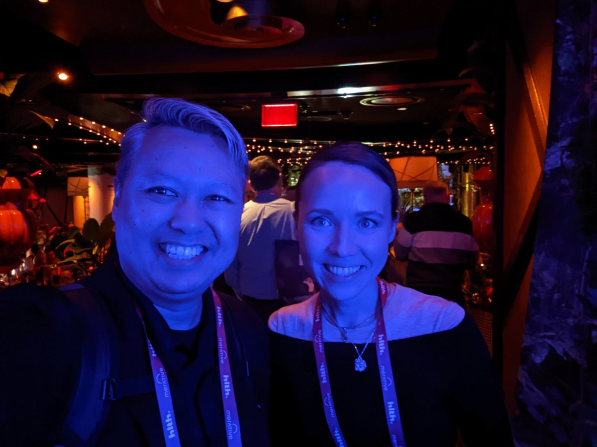 We may look blue but we are feeling great! so amazing to meet <a href="/Dr_Fedotova/">Tatyana Fedotova PhD</a> here at #HLTH2022 cc #hcldr