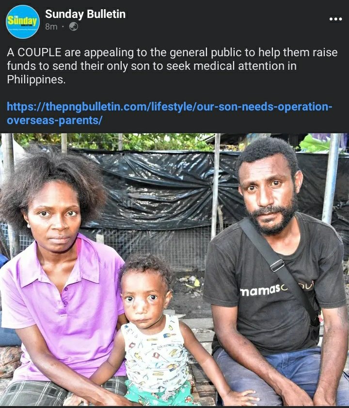 tambijr_4rmPNG's tweet photo. Young couple seeks financial assistance to send their only son to seek medical treatment in the Philippines. https://t.co/IoQnEQpzCG