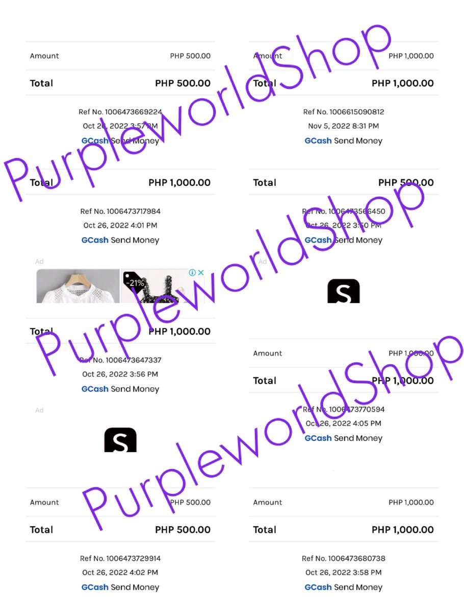PurpleWorld_Sho's tweet photo. 11.22 proofs of refund https://t.co/ZIAHLyXyHj