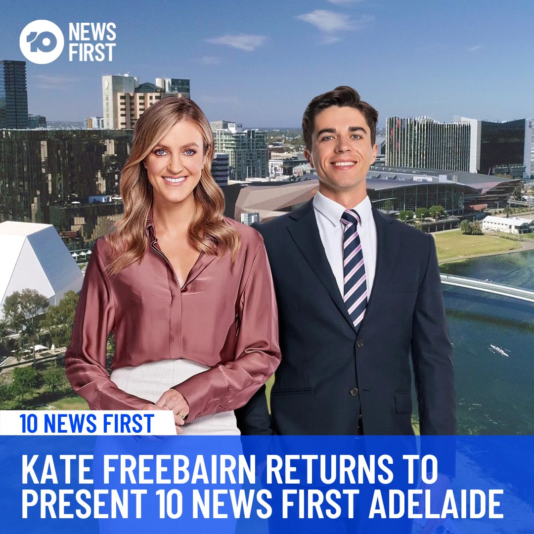 10NewsAdl's tweet photo. Familiar favourites @katefreebairn and @mkfburford to take the helm for 10 News First Adelaide in 2023.

From early 2023, esteemed Network 10 presenter Kate Freebairn who is currently on maternity leave, will return to the network in the new position of Adelaide News Presenter. https://t.co/ExBQ8NPRBV