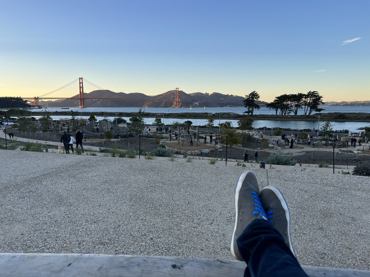 UrbanLou's tweet photo. I’m now sitting on top of a highway at the Presidio tunnel tops. Worth the walk. #ASLA2022 https://t.co/Cu1CcFA33W