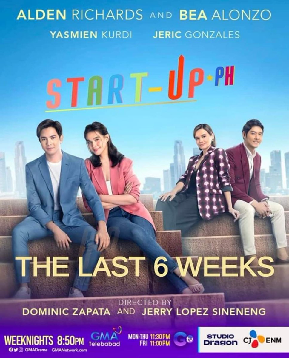 #StartUpPH  is slated for 13 weeks only per contract with Korean producers! Catch the last 6 weeks of the top rating teleserye of <a href="/Bea_Alonzo/">Bea Alonzo</a> <a href="/aldenrichards02/">Alden Richards</a> <a href="/YasmienKurdi/">Yasmien Kurdi</a> <a href="/jericgonzales/">jericgonzales</a>
#ALDUBatADNSweetNatured