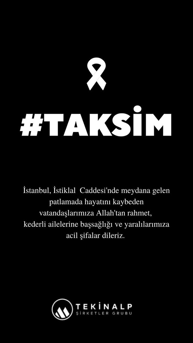 İstanbul'da meydana gelen patlamadan dolayı çok üzgünüz. Milletimizin başı sağ olsun.