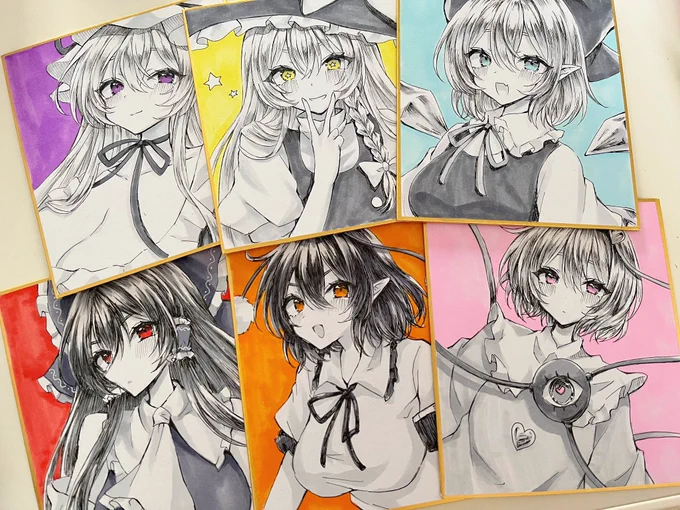 時間ないのにギリギリまで描いてて間に合った!
健全色紙完成したのであとアダルトの方描きあがったらまとめてBOOTHに出します〜🌟 