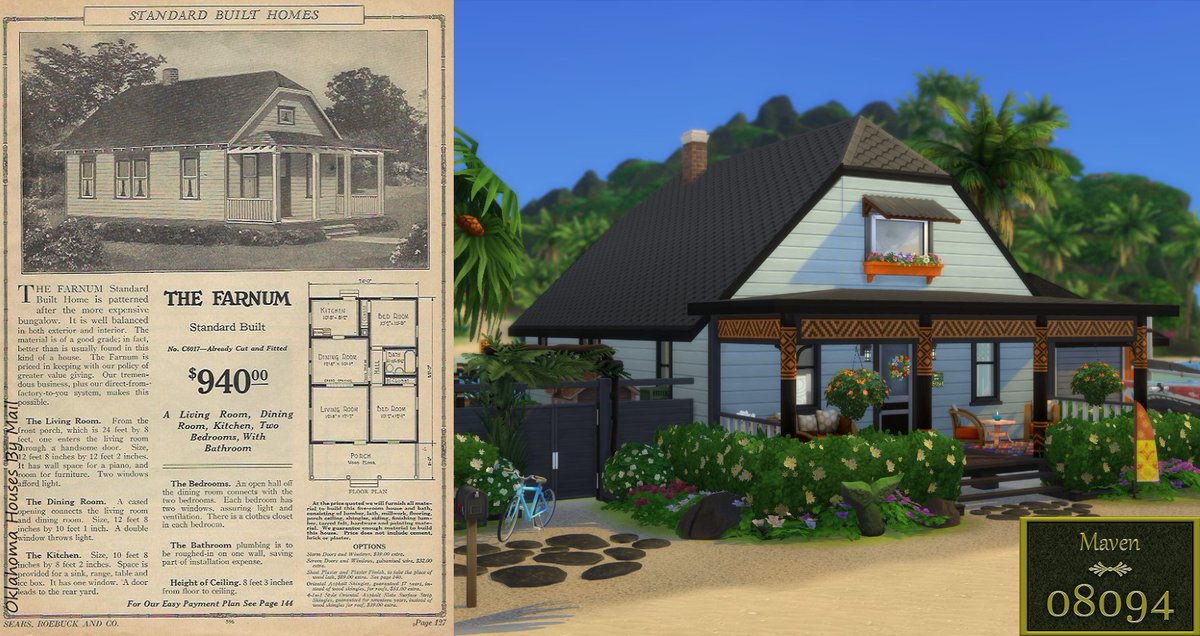 Maven08094's tweet photo. #Sears Kit * The #Farnum
based on 1925 #standard #built floorplan #C6027.
2 bedrooms
1 bath
$134,261
lot 40 x 30
NOCC
download https://t.co/7u8wX8wYwg
#Sims4 #sims4gallery #TheSims4 #TheSims #sears #kit #playertested #ShowUsYourBuilds https://t.co/BHl8JjchBq