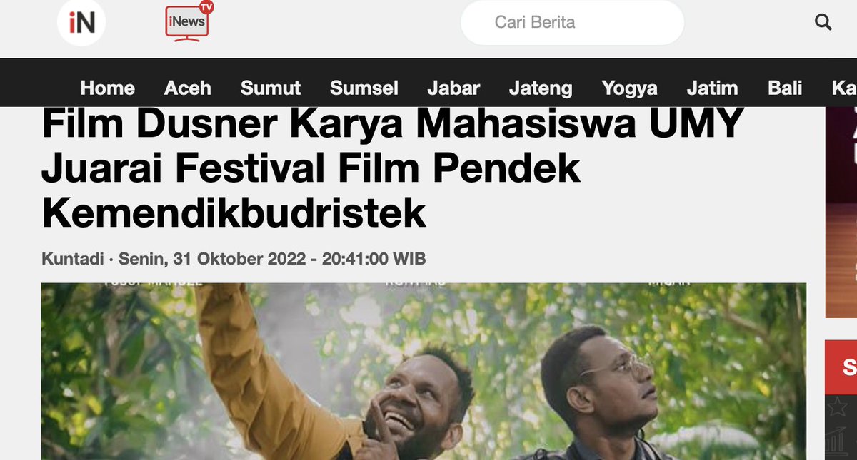 Mahasiswa <a href="/UMYogya/">UMY</a> melalui <a href="/MMKine/">MM Kine Klub UMY</a> juara 1 film pendek

yogya.inews.id/berita/film-du…

#sinergiPTMA #Muktamar48
