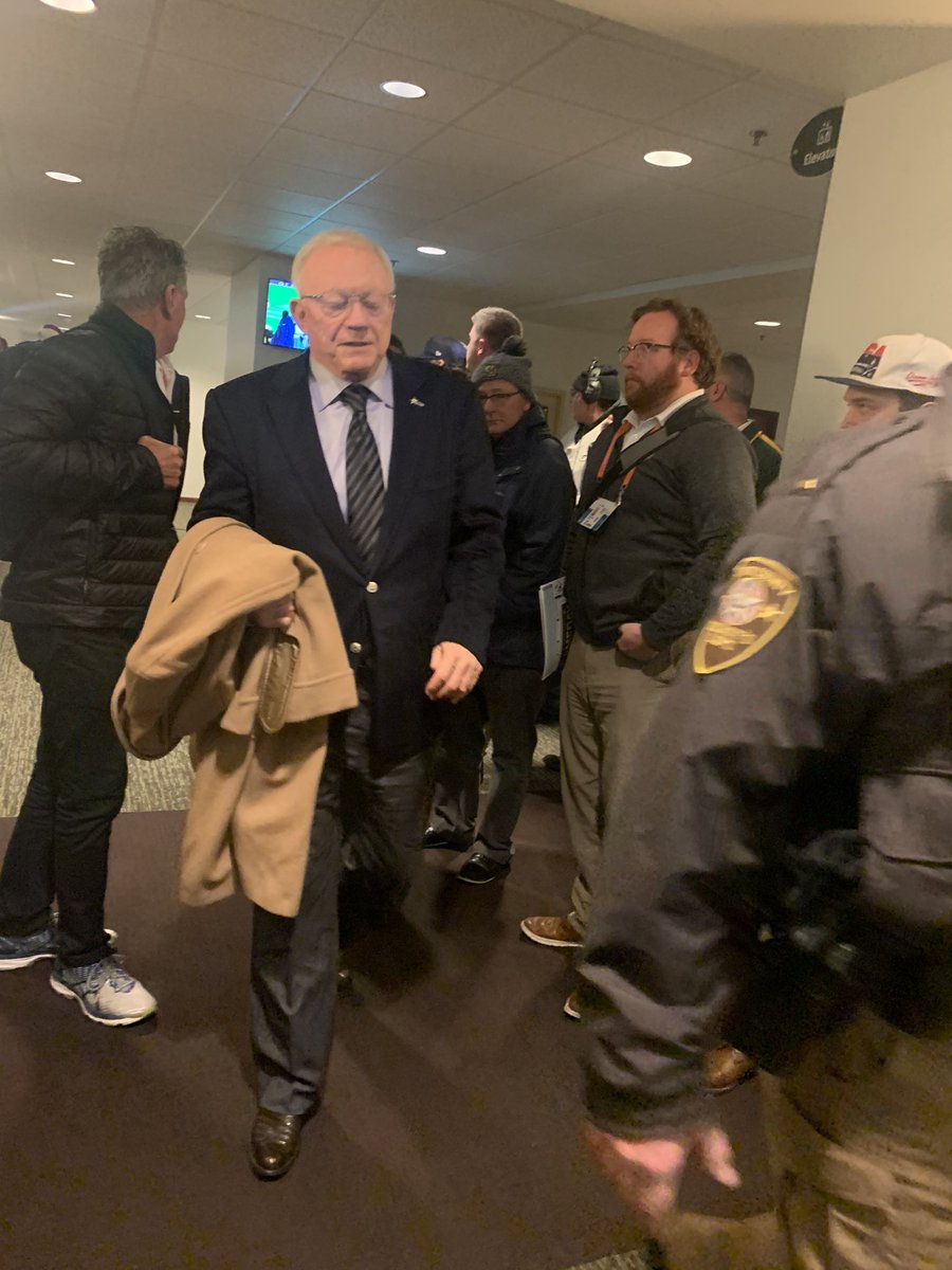 #Cowboys owner Jerry Jones not looking happy after #Packers erase 28-14 deficit in 4th quarter for 31-28 win in OT, ending 5-game losing streak.