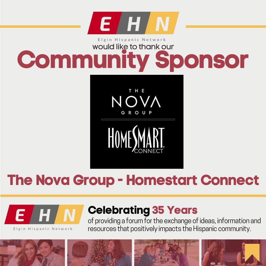 The Elgin Hispanic Network would like to thank our Community Sponsor - The Nova Group - Homestart for supporting our 35th Annual Thanksgiving Luncheon. Learn more by visiting their website: homesmart.com/franchise/hs00…