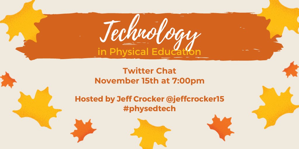 JeffCrocker15's tweet photo. Join me Tuesday night at 7 PM to chat about Technology in Physical Education! #physedtech https://t.co/HvR9hBWb7J