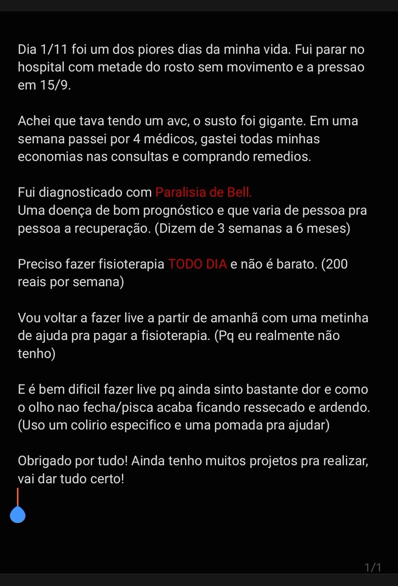 cokinha_200ml's tweet photo. ESTOU COM PARALISIA DE BELL.

Amanhã as lives voltam. A partir das 13h.

Por favor se puderem dar rt pra ajudar a divulgar. E marcar a galera que possa ajudar.

Ficaria muito feliz! 

Obrigado e espero vcs na livezinha amanhã! https://t.co/4q6aVseTeK