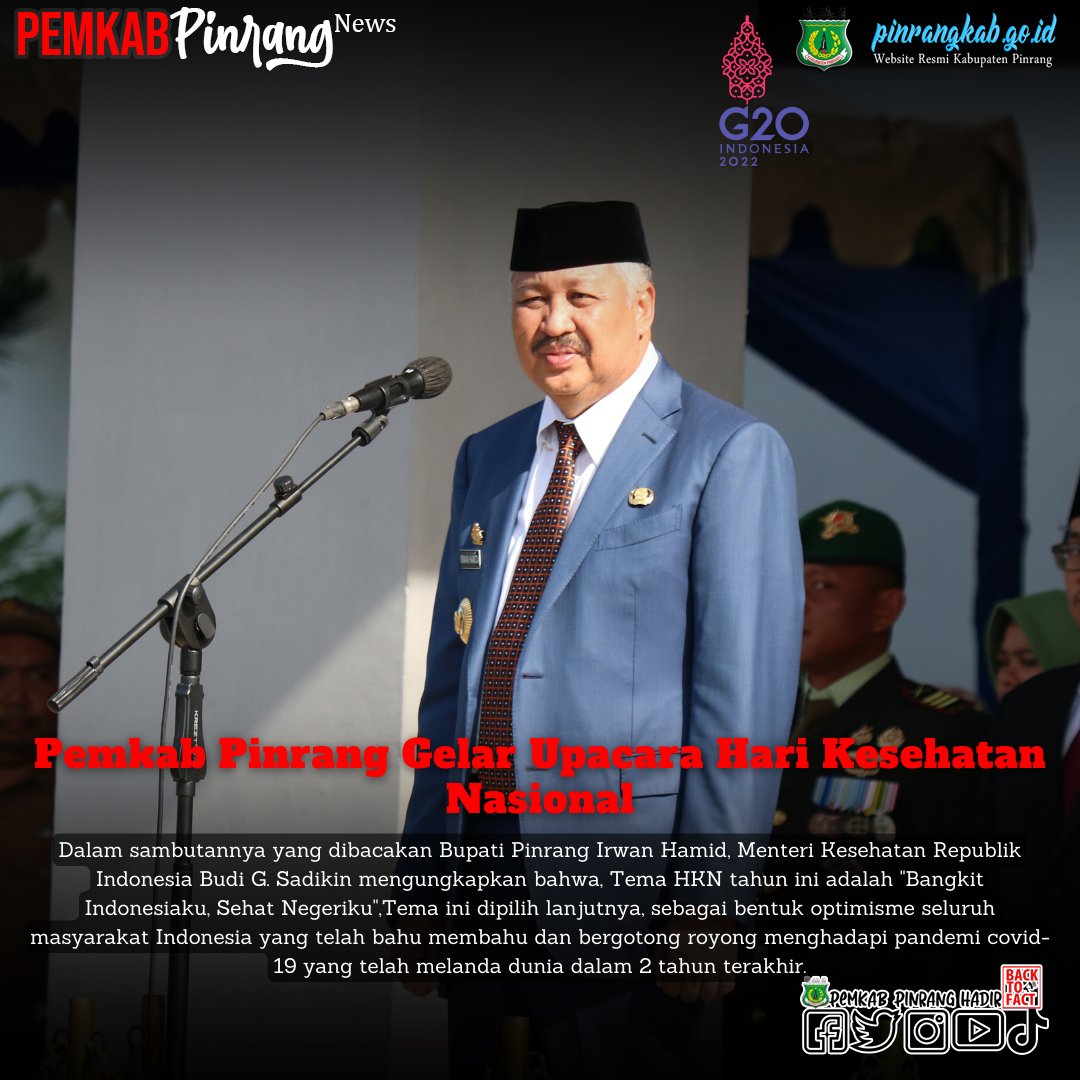 Pemkab Pinrang Gelar Upacara Hari Kesehatan Nasional

Selengkapnya pada tautan :

pinrangkab.go.id/pemkab-pinrang…