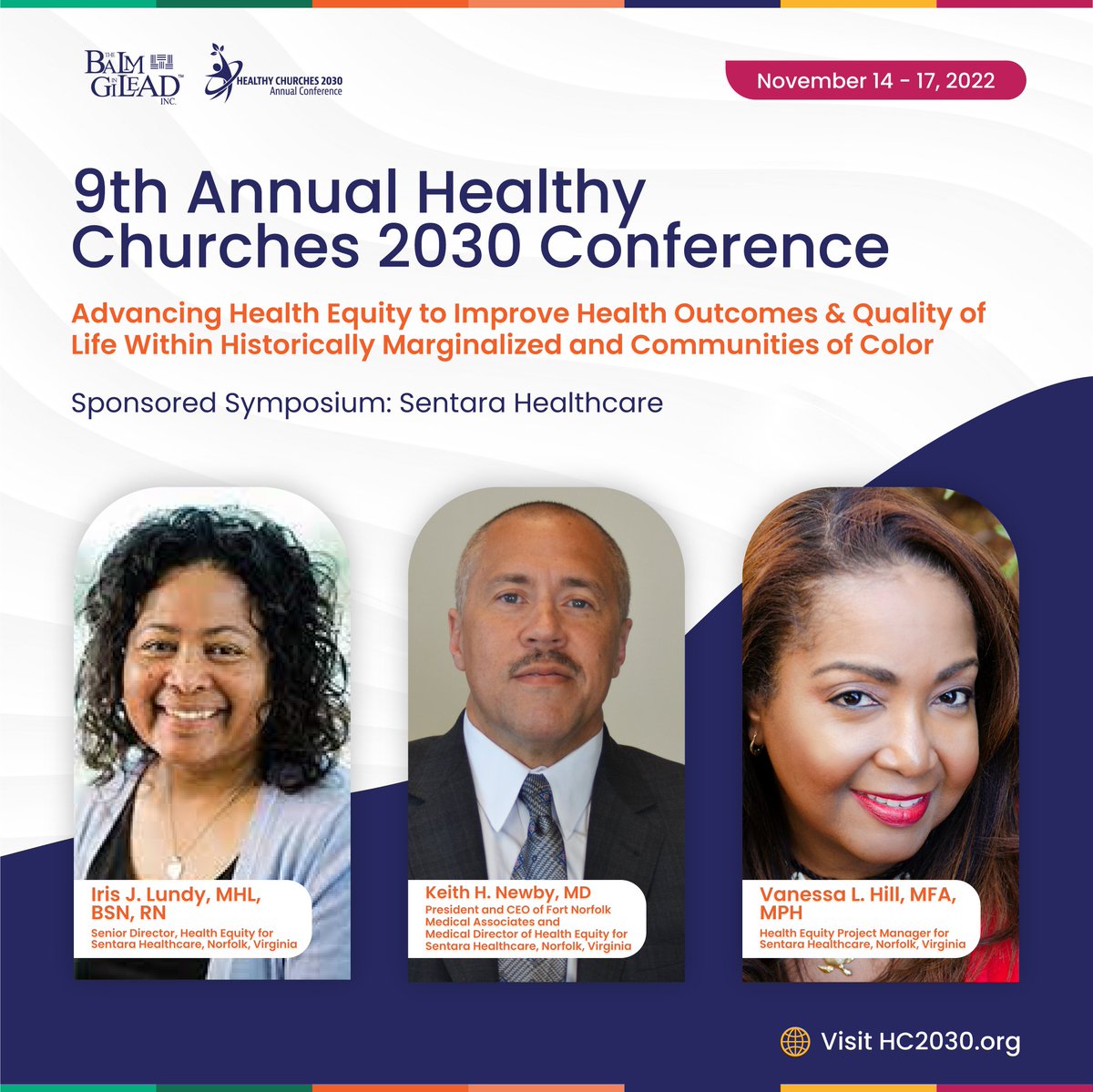 Health equity is at the forefront of public, private and nonprofit organizations. Let’s work together to explore these issues and understand how community partnerships are necessary to improve health outcomes at the Healthy Churches 2030 Conference. #BlackHealthAgenda