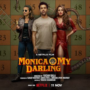 Watched #MonicaOMyDarling Loved it.   <a href="/RajkummarRao/">Rajkummar Rao</a> killed it. And <a href="/radhika_apte/">Radhika Apte</a>  I can watch a spin-off on her. Her character felt quite refreshing. So many homages to cinema as well. <a href="/Vasan_Bala/">Vasan Bala</a> did an amazing job directing..love his work since Mard ko dard..