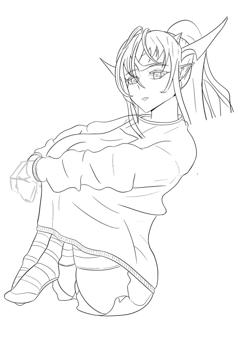 istayhardbody's tweet photo. Irys WIP, trying to build off the portraits I drew earlier. Just gotta… draw the hands lol https://t.co/2cjrbcE83I