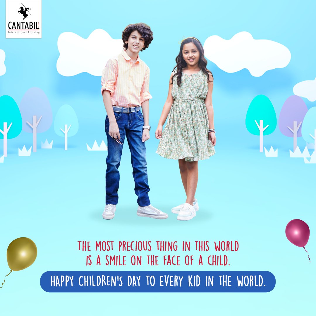 CANTABILINDIA's tweet photo. We wish a very Happy Children's Day to all the adorable kids around the world.
#Cantabil #CantabilClothing #CantabilFashion #CantabilStore #CantabilKidsWear #KidsFashion #KidsClothing #KidsFashionWear #ChildrensDay #Children #HappyChildrensDay #ChildrensDay2022 #Kids #Childhood https://t.co/BewF3LoBGA