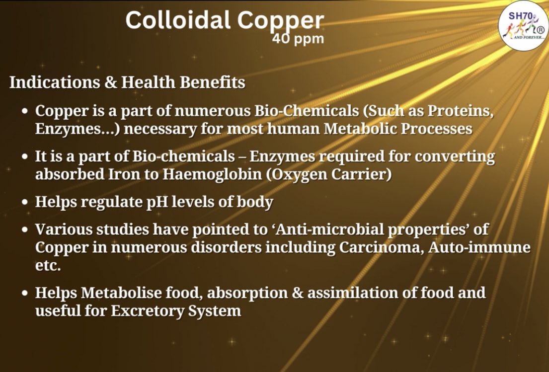 Anulife37_'s tweet photo. Colloidal copper helps regulate the pH in the body, helps metabolize and process food, can cure many diseases and complications etc.
#ColloidalCopper https://t.co/n0GLcmaK0L