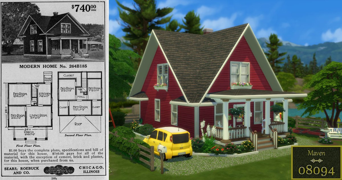 Maven08094's tweet photo. #Sears Kit * The #Cranmore
Based on 1917 floorplan #185
3 bedrooms
1 bath
$76,513
lot 20 x 20
NOCC
download https://t.co/cetZcdBD0y
#Sims4 #sims4gallery #TheSims4 #TheSims #sears #kit #playertested #ShowUsYourBuilds https://t.co/Hg0w7wYQ7O