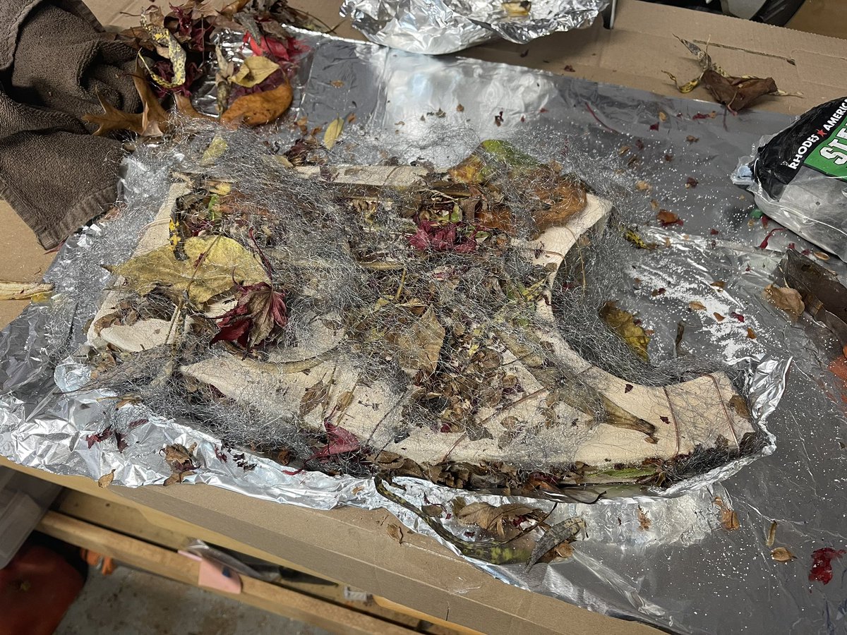 SDArtWork's tweet photo. 5 1/2 hour burn. Will be able to remove the pieces tmmw night after cooling. Fingers crossed colors were produced and no breakage. 
#fineart #traditionalart #rakupottery #barrelfire #saggarfire #metaversefineart https://t.co/cRjYO2ZInh