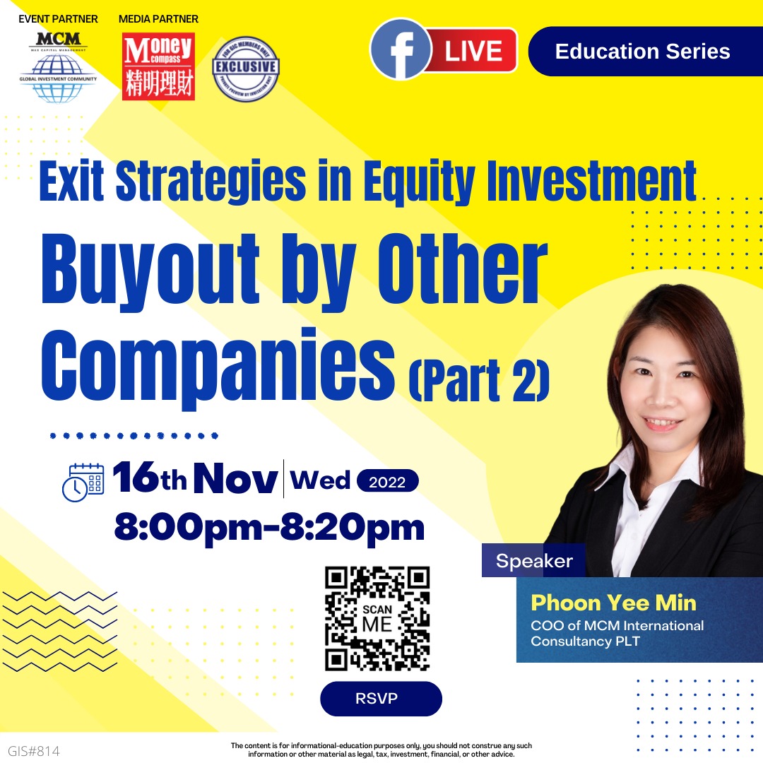 maxcapitalmgmt's tweet photo. As we learned what was most prevalent IPO (Initial Public Offering) exit tactics are in Part 1.

In this session, you will learn the major types of buyouts and other advantages and disadvantages of Exit Strategies in Equity Investment Part 2. #mcm #maxcapitalmanagement https://t.co/ah071MvmvM
