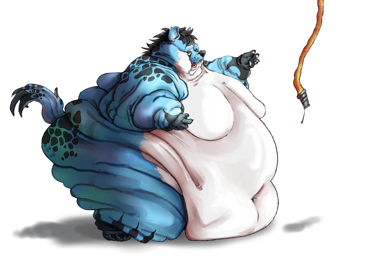 indigochub's tweet photo. Piece for @Bellyache_hyena of their char needing a bit more tube feeding :333333 https://t.co/3F3Lmm6NQX