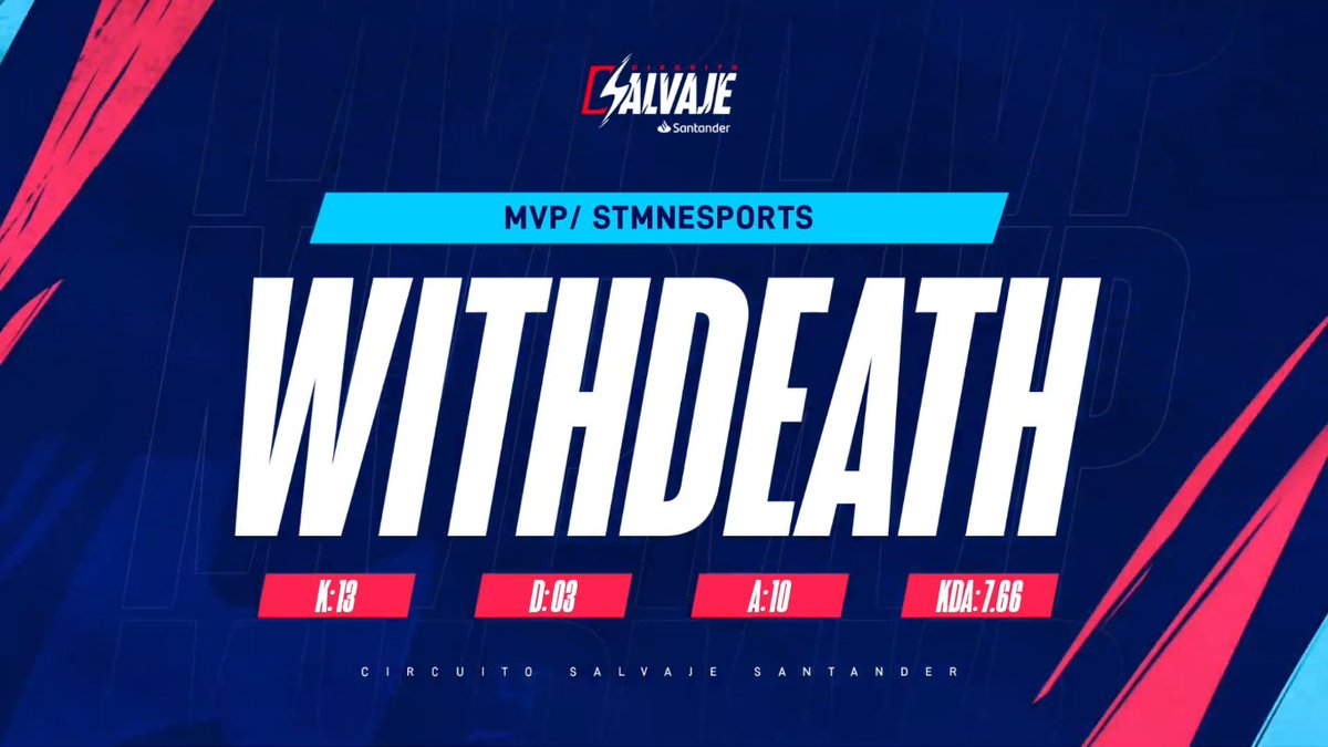 Victoria 2-0 vs <a href="/Rainbow7lol/">RAINBOW7 EQUIPO NO TAN CHICO</a> por la final del winner bracket en el CIRCUITO SALVAJE SANTANDER - PLAYOFFS by <a href="/LVPmex/">LVP Liga de Videojuegos Profesional México.</a> 

Increible el desempeño de todos.

Orgulloso por el MVP de nuestro jugador cantera y estrella <a href="/WithdeathPZ/">Withdeath</a> 

Vamos por más #GOSTMN <a href="/STMNesports/">STMN Esports</a>