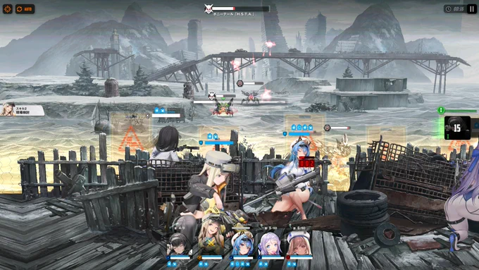 試しにエミュの横画面で撮ってみたNIKKE戦闘シーン 公式がエミュ非推奨という珍しい海外ゲーなのでこれで継続する気はないのだが 