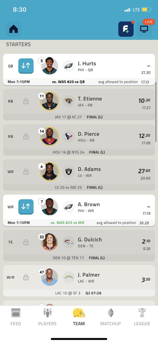 CarterBreaux's tweet photo. @NFLFantasy Should I trade davante adams and Josh Palmer for Jeff Wilson, tee Higgins and terrace Marshall. 12-man ppr. Here’s my lineup and I am 7-2 https://t.co/ySRBMNOtdG