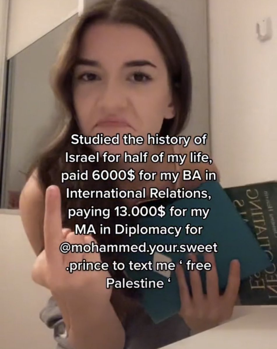 “I know palestinians lost their homes and land but they should shut up because I paid money for tuition”