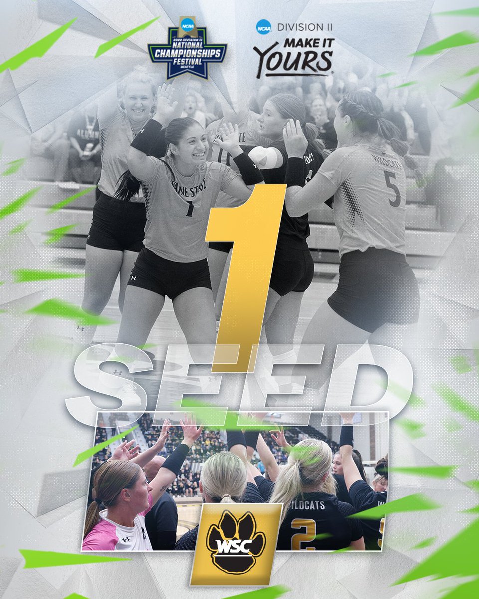 NCAADII's tweet image. Representing the Central Region as the No. 1 seed, @WSCWildcatVB!

#D2VB | #MakeItYours