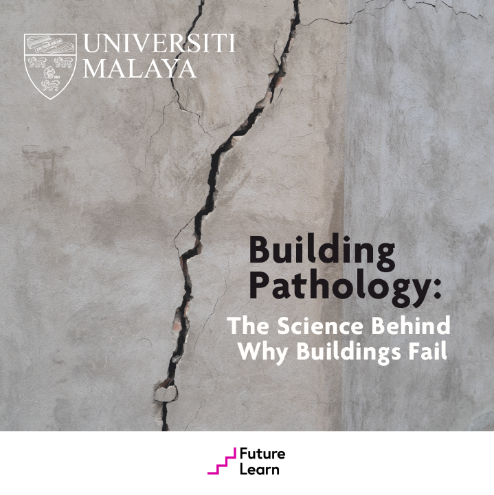 ADeC_UM's tweet photo. Have you ever wonder why #buildings have cracks or why your wall is growing molds?

On this new course from Universiti Malaya, you’ll learn the science behind building defects, including how to diagnose and deal with them.

Enroll now at https://t.co/cwIz3oJmBo. https://t.co/v3P3di5S1s